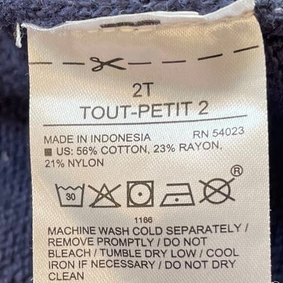 Janie and Jack Navy Blue Reindeer/Fair Isle Shawl Collar Cardigan, 2T - Picture 12 of 13